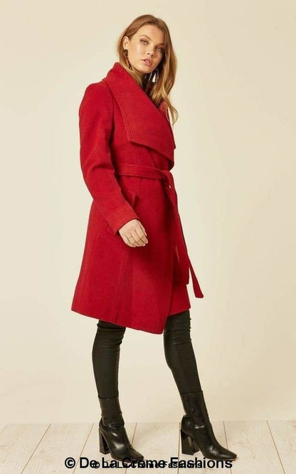 Wool Blend Large Lapel Duster Coat