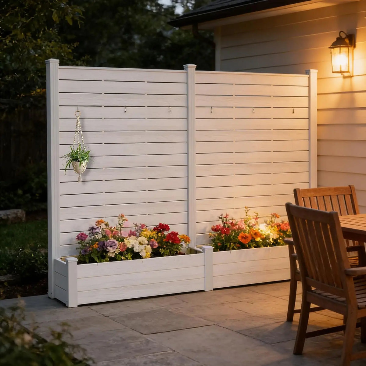 Privacy Screen with Planter 101" L x 70" H Outdoor Garden Screen, Customized