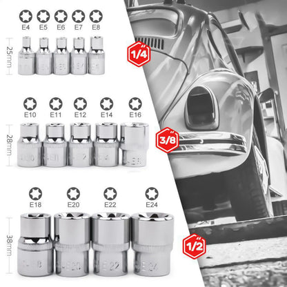 Socket Set Portable Heavy-Duty Multifunctional Portable Hand Tool Mechanic Socket Set For Garage Workshop Household Indoor