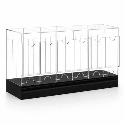 Card Packet Storage Display Case Acrylic Organizer Rack Six Compartment Divider Box for Booster Pack Collection