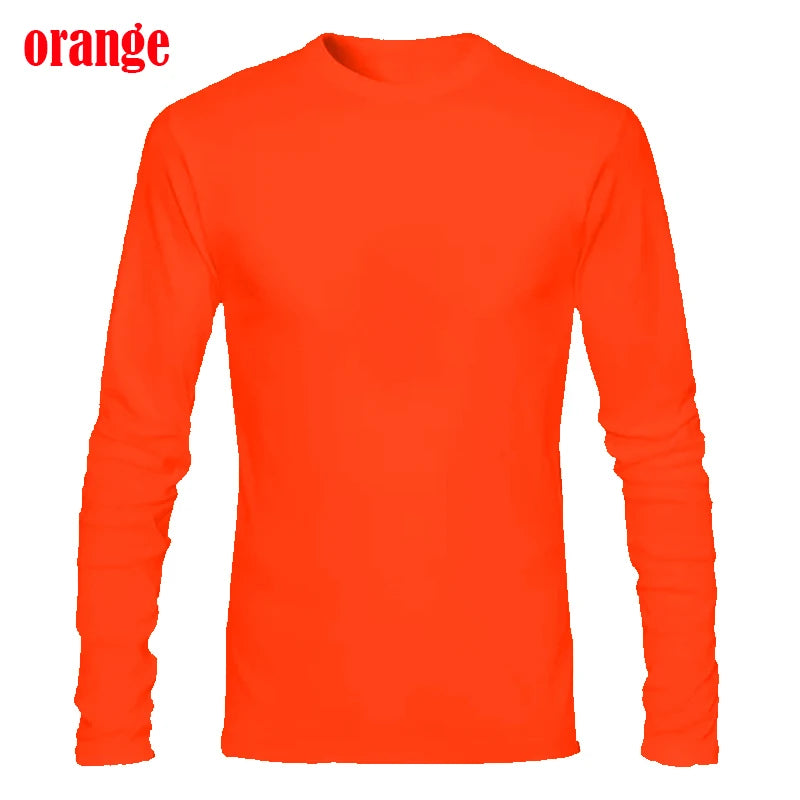 Mens Autumn Long Sleeve T-Shirts Casual O-Neck Shirts Fitness Sports T-Shirt Men&