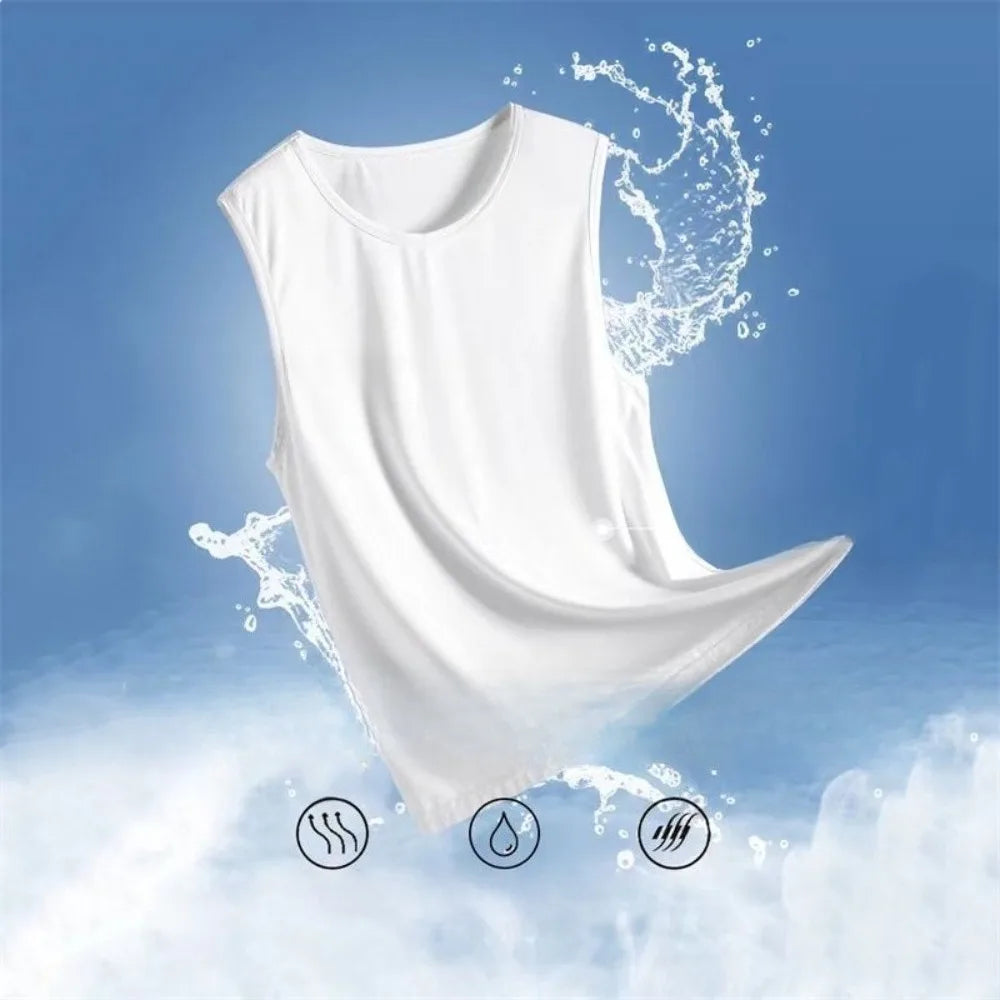 Men's mesh muscle tank top, men's mesh sports tank top, sportswear, transparent fitness sleeveless top