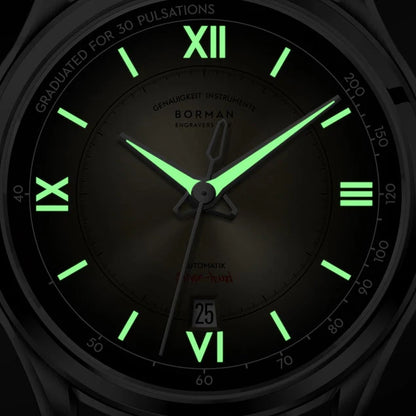 BORMAN Men Automatic Watch Fashion 41.5mm Mechanical Wristwatch 50M Waterproof Luminous Sapphire Mirror Gradient Dial Date