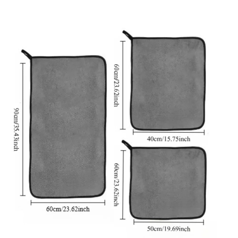 Dark gray car microfiber towel, oversized strong absorbent car wash cloth, high-efficiency cleaning wipe cloth