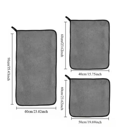 Dark gray car microfiber towel, oversized strong absorbent car wash cloth, high-efficiency cleaning wipe cloth