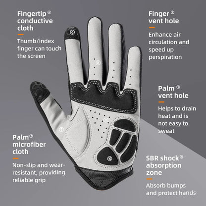 ROCKBROS Windproof Cycling Gloves Bicycle Touch Screen Riding MTB Bike Glove Thermal Warm Motorcycle Winter Autumn Bike Clothing