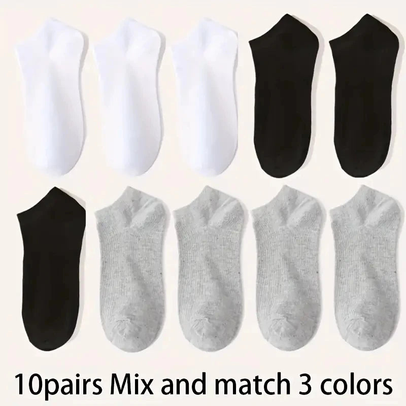 5/10-Pack Unisex Comfort-Fit Ankle Socks For All, Breathable &amp; Lightweight - Ideal For Sports &amp; Daily Wear