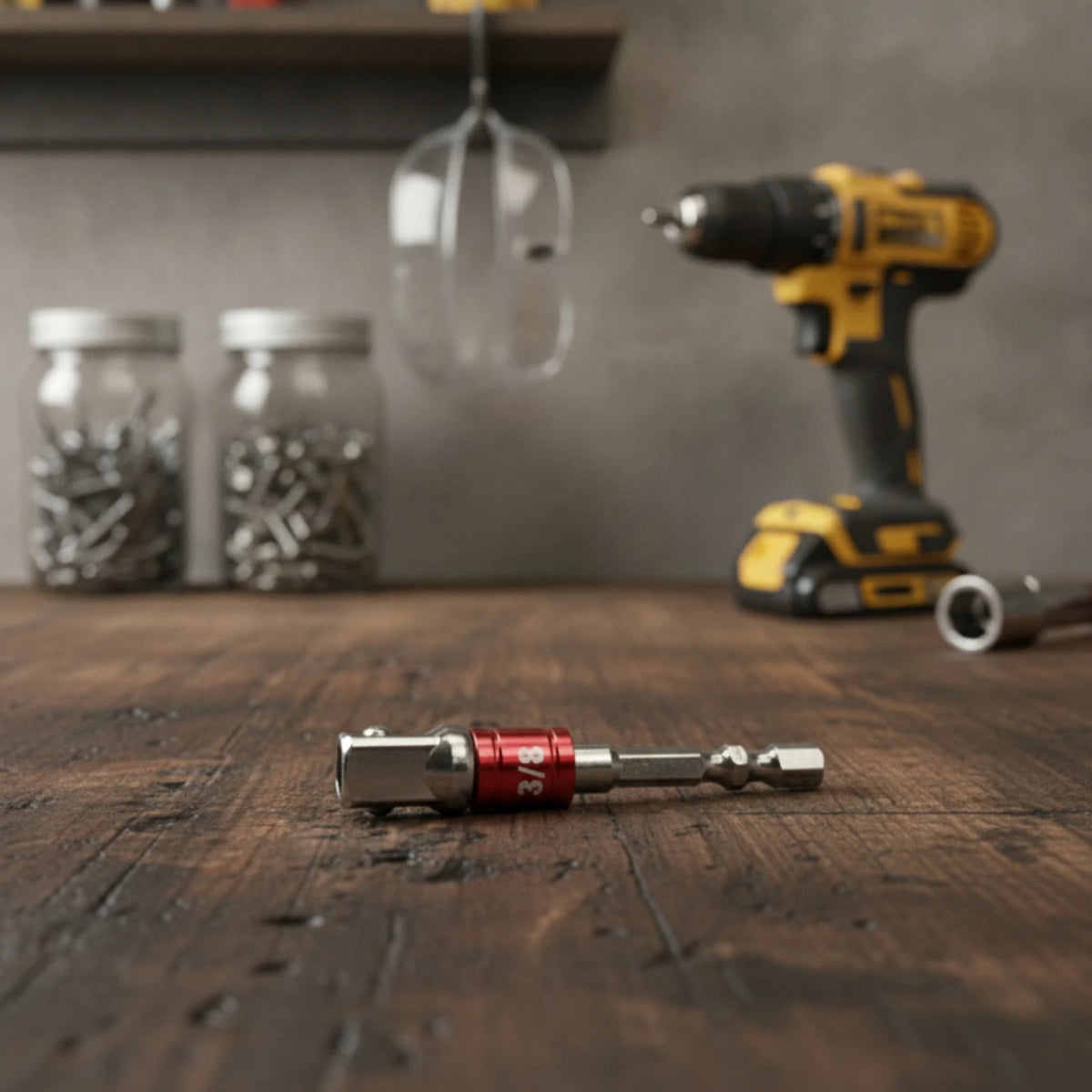 Adjustable Socket Wrench Adapter Universal Socket Adapter with Extension Shank Tool Knurled Self-Adjusting for Mechanics
