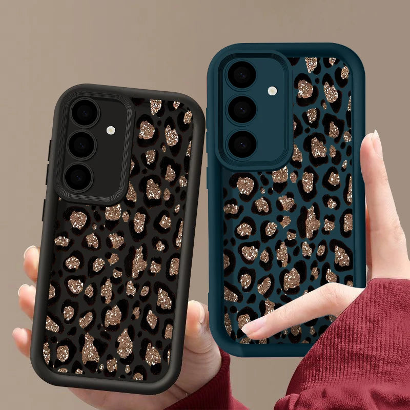 Brown Leopard Print Phone Case For Samsung Galaxy A17 A57 A56 A16 A18 A55 A36 A26 5G S26 S25 S23 S24 Ultra S24 S25 FE TPU Cover
