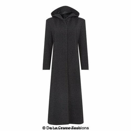 Oversized Faux Wool Blend Hooded Long Coat (1716)