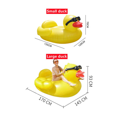 Thickened Swimming Pool Floating Bed Air Mattress Giant Duck Inflatable Pool Water Lounge Chair Suitable For Pool &amp; Beach Party