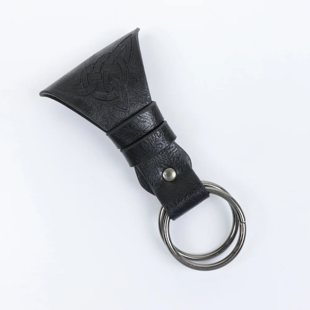 Medieval PU Leather Skirt Hike Vintage Celtic Double Ring Skirt Lifter Belt Accessory Viking Witch Renaissance LARP Fantasy Hall