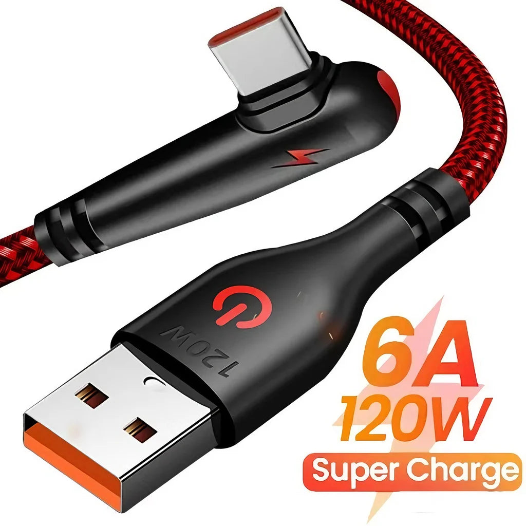 120W USB-C Fast Charging Cable (Elbow Design)