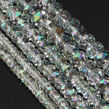 4/6/8mm Wheel Shape Austrian Crystal Glass Beads Flat Round Glass Loose Beads For Jewelry Making Bracelets DIY Accessories