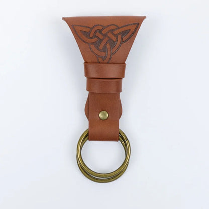 Medieval PU Leather Skirt Hike Vintage Celtic Double Ring Skirt Lifter Belt Accessory Viking Witch Renaissance LARP Fantasy Hall