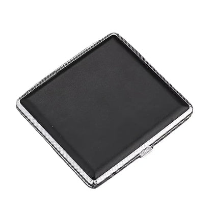 1pc Double-open Leather Cigars Cigarettes Cases for 20 sticks Cigarette Stainless Steel Tobacco Cigarette Boxes Tools