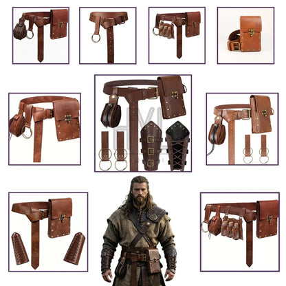 Medieval Viking Accessories Set Retro Steampunk Costume Props Halloween Cosplay LARP Party Role‑Playing Supplies For Men Women