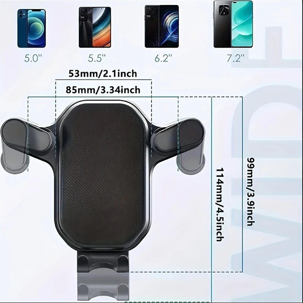 Car Phone Holder Air Vent Clip Mount Cellphone Stand Gravity Automatic Locking Smartphone GPS Support For 4.7-6.7 Inch Devices