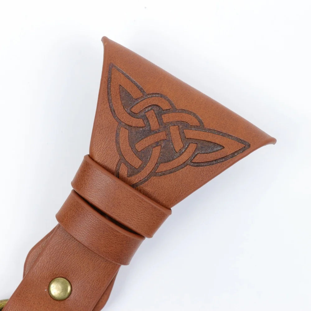 Medieval PU Leather Skirt Hike Vintage Celtic Double Ring Skirt Lifter Belt Accessory Viking Witch Renaissance LARP Fantasy Hall