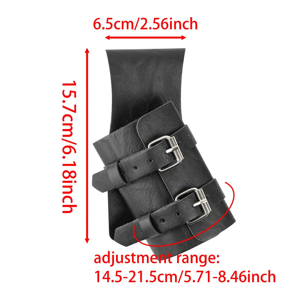 Medieval PU Leather Armor Set Pauldron Corset Waist Belt Bracers Men Viking Knight Pirate Cosplay Accessories Halloween Party