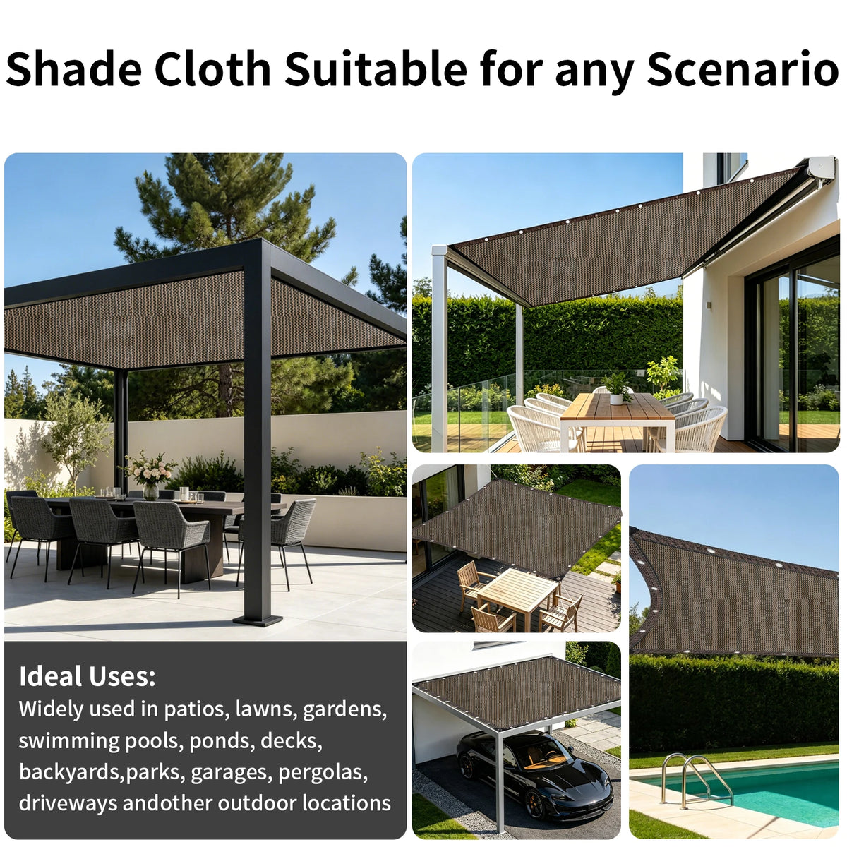 PE Sun Shade Net Anti-UV Canopy Heavy Duty Sunshade Sheet Cover with Grommet Multi UV Protection For Outdoor Terrace Plant Garde