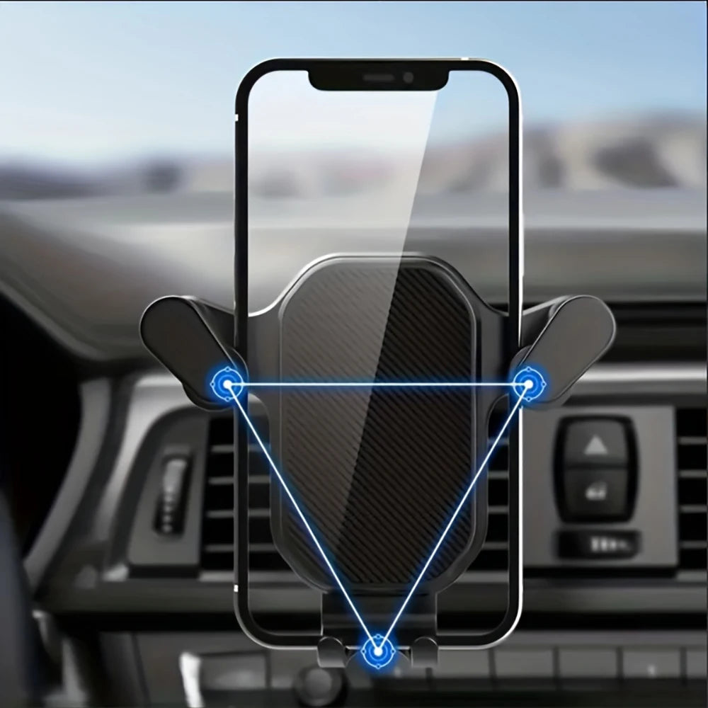 Car Phone Holder Air Vent Clip Mount Cellphone Stand Gravity Automatic Locking Smartphone GPS Support For 4.7-6.7 Inch Devices